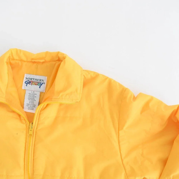Vintage 90's Northern Getaway Northern Reflections Yellow Puffer Zip Up Jacket L - Picture 5 of 10